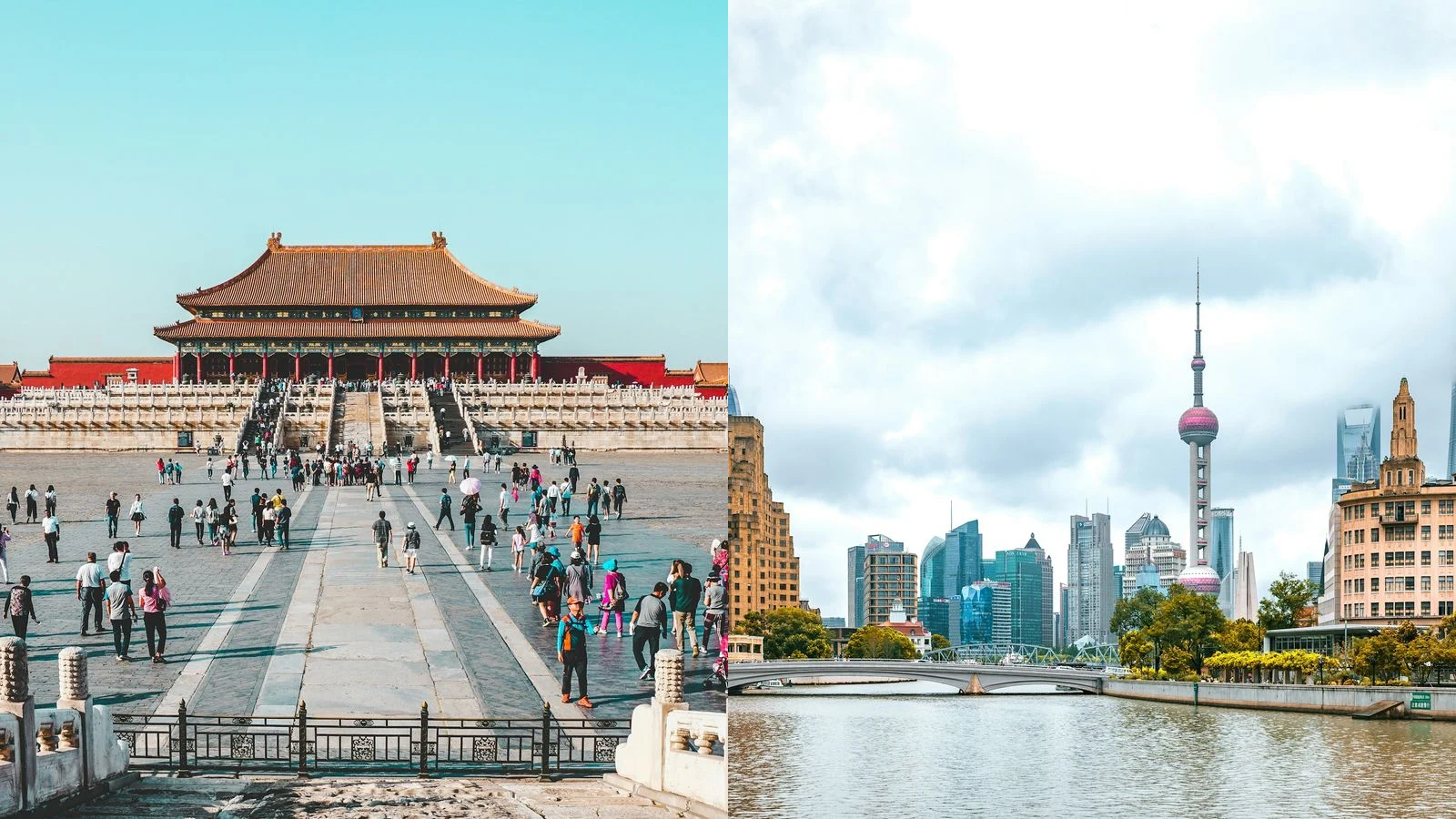 Beijing and Shanghai skyline