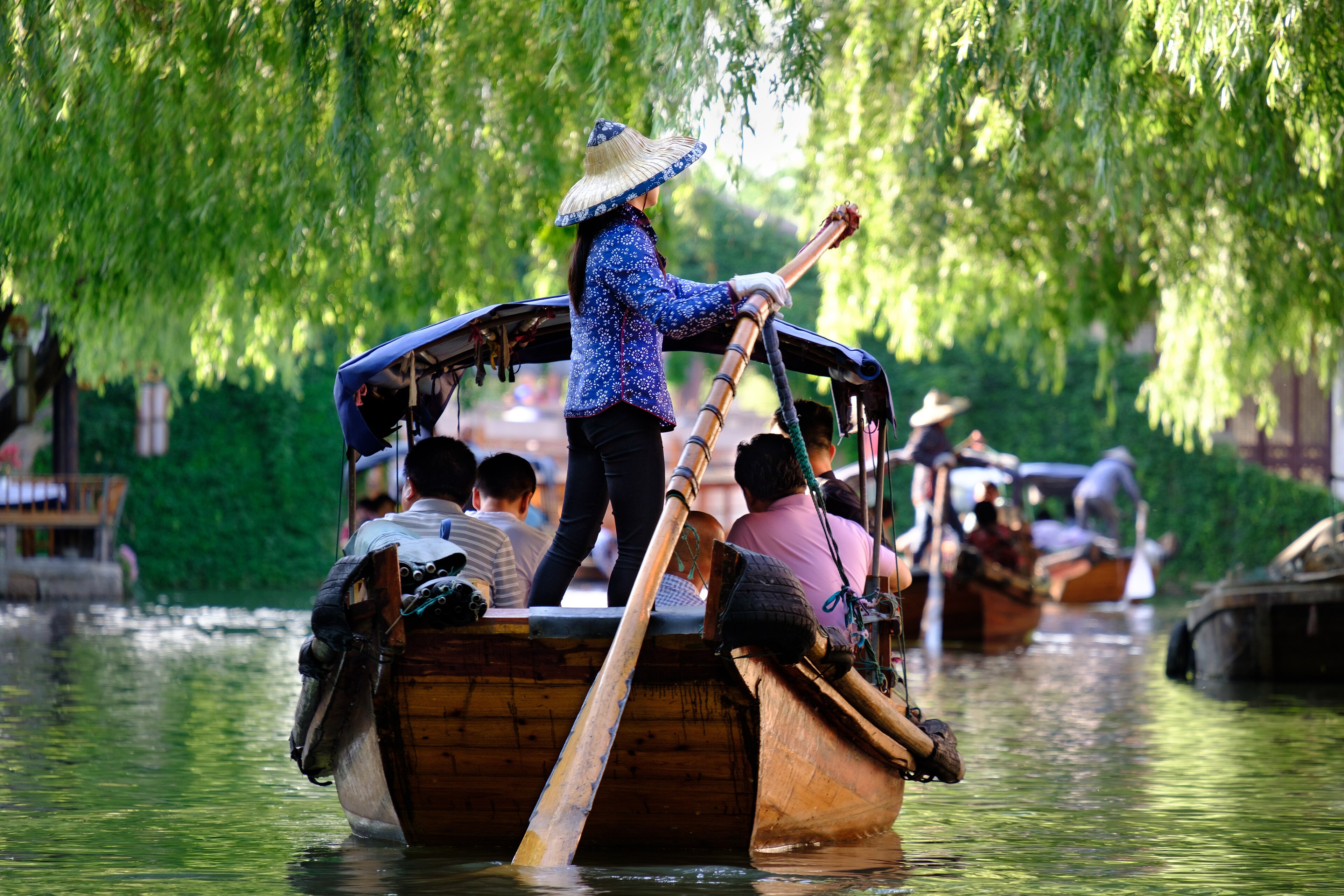 Canal, bridge and traditional houses in Zhouzhuang, Jiangsu
